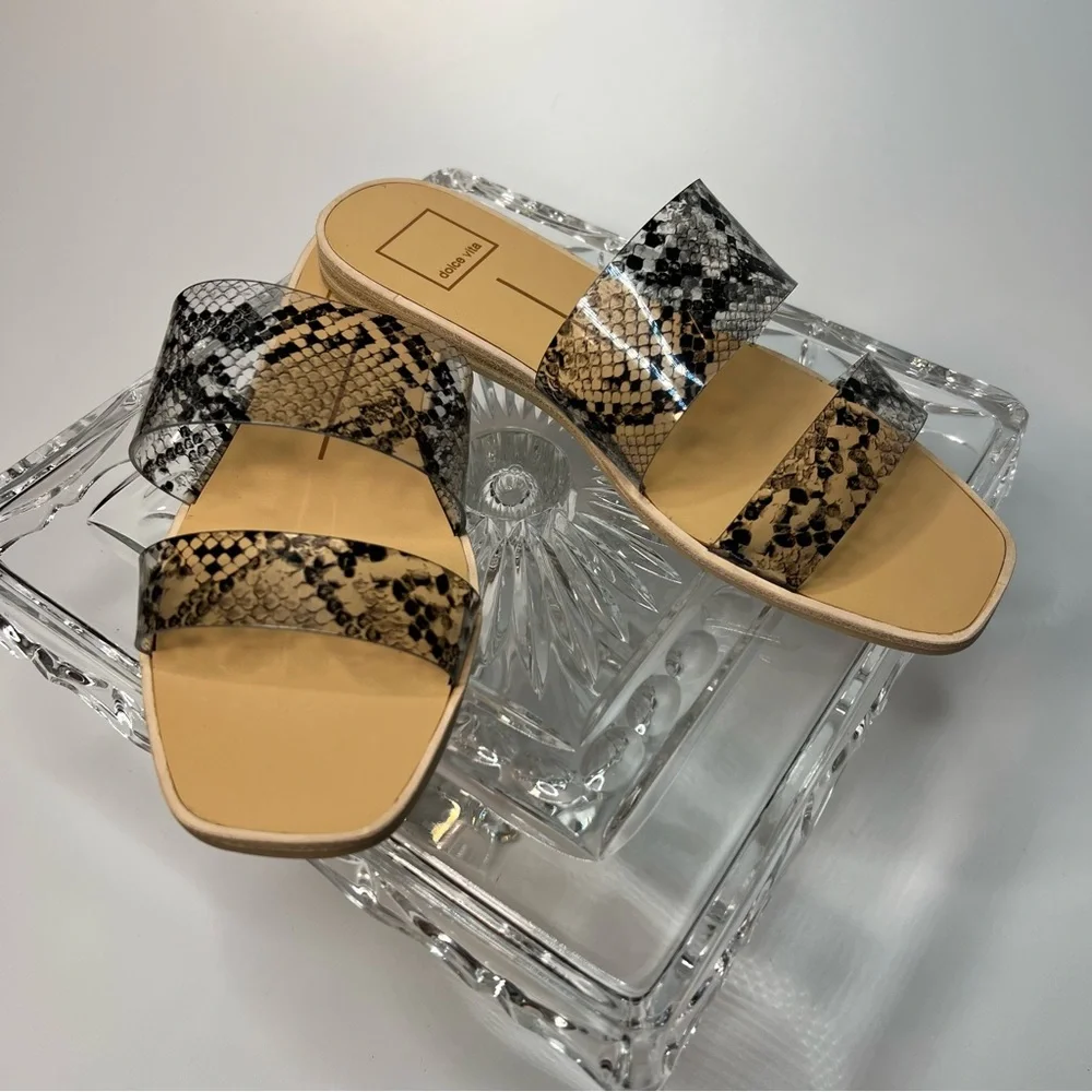 Dolce Vita Kiki Snake Print Vinyl Strap Sandal size 8